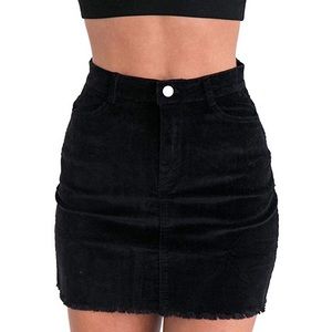 Vintage Retro Corduroy High Waist Skirt 🖤